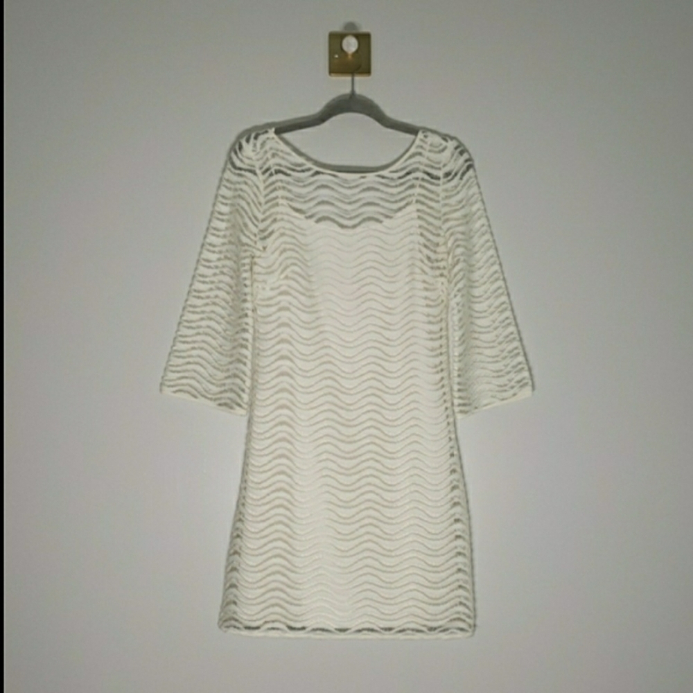 Lilly Pulitzer Topanga Dress Small Cream Crochet Lace Beach Coastal Vacation